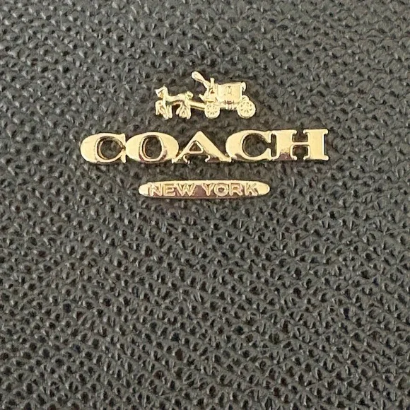 Coach Crossbody Bag Black Crossgrain Leather Gold Chain Strap 52385 - Picture 3 of 7